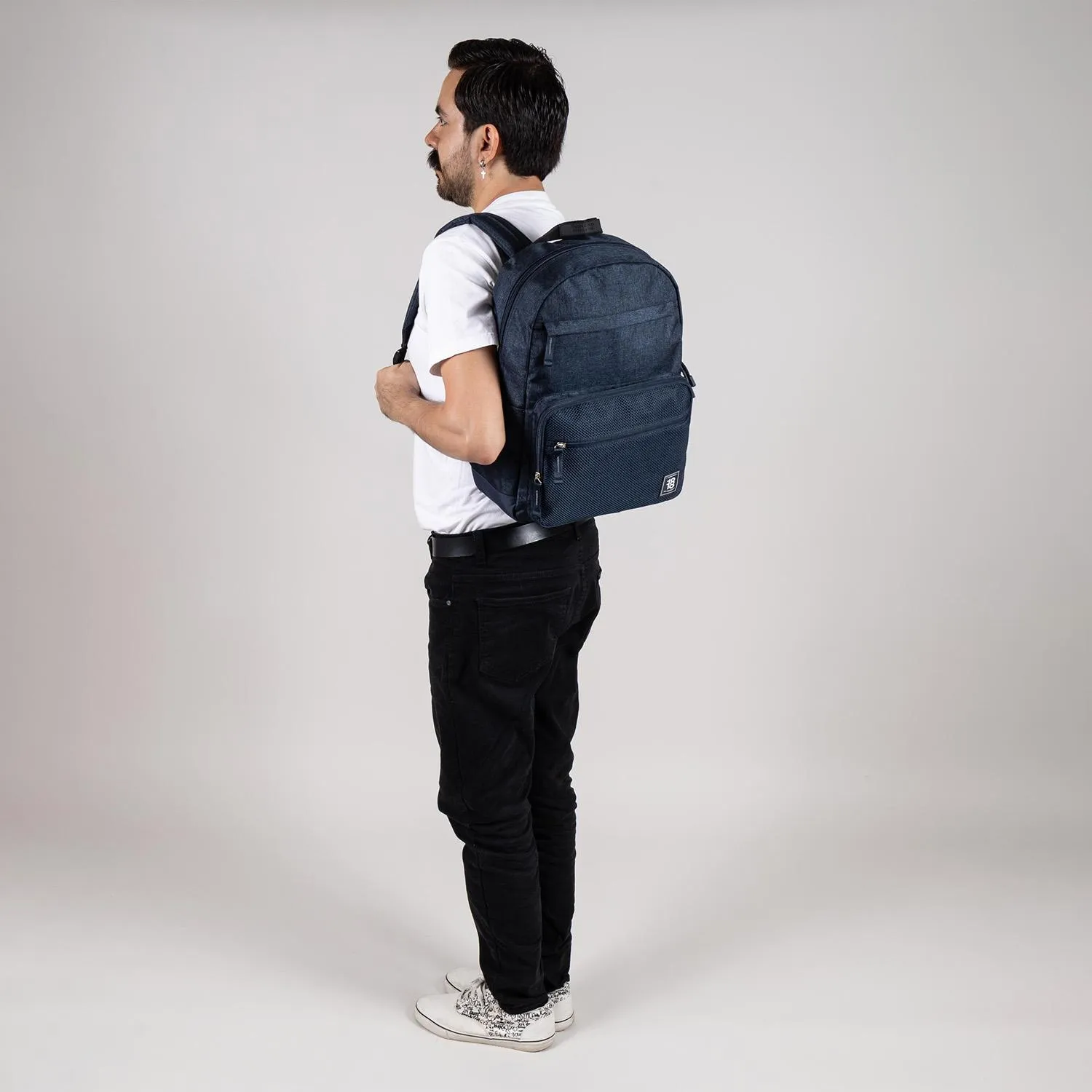 Mochila Unisex Grande 1818 Azul Nefresa Con Porta Laptop De Hasta 15 Pulgadas