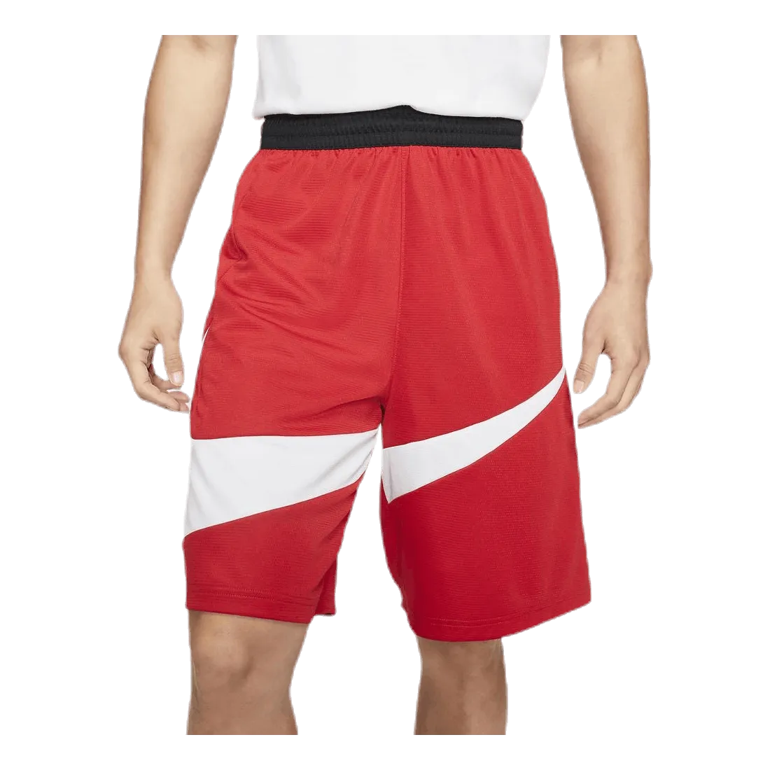 NIKE DRIFIT HBR BASKETBALL SHORTS WHITE/RED