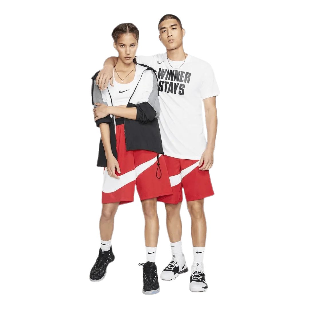 NIKE DRIFIT HBR BASKETBALL SHORTS WHITE/RED