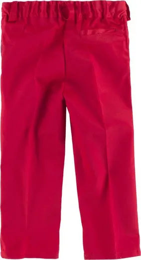 Pantalón de niño, cintura elástica, dos bolsos inclinados Rojo