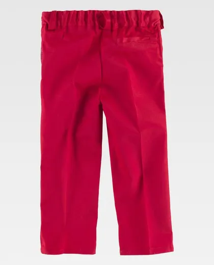 Pantalón de niño, cintura elástica, dos bolsos inclinados Rojo
