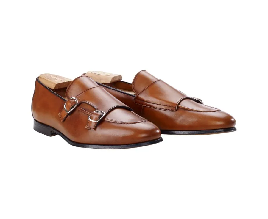 PATINA GOLD DOUBLE BUCKLE SHOES  BOVERTON