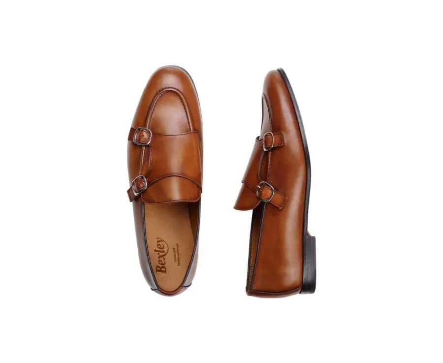 PATINA GOLD DOUBLE BUCKLE SHOES  BOVERTON