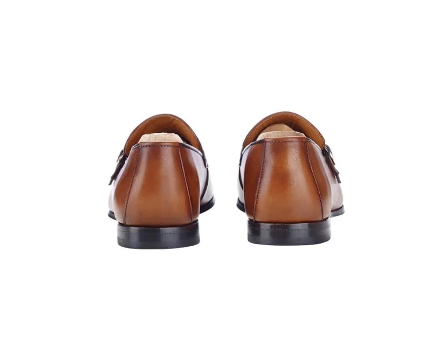 PATINA GOLD DOUBLE BUCKLE SHOES  BOVERTON