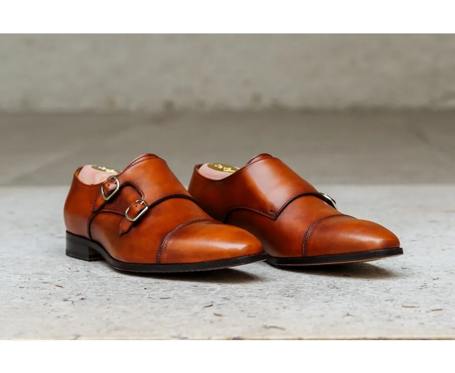 PATINA GOLD DOUBLE BUCKLE SHOES  CHEDINGTON
