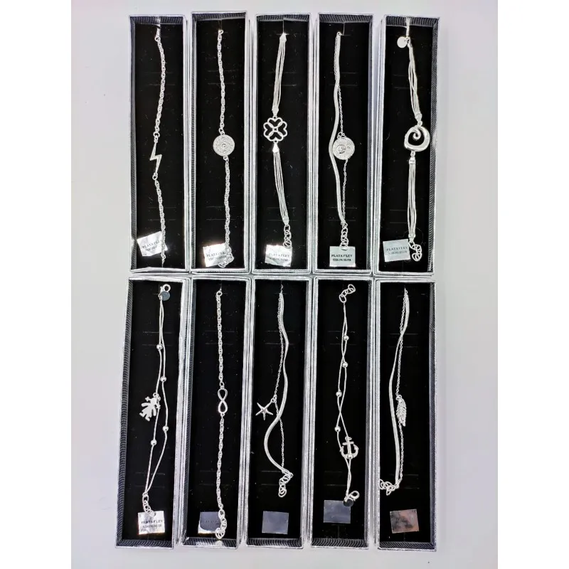 Pulseras bañadas en plata de ley 925 mix