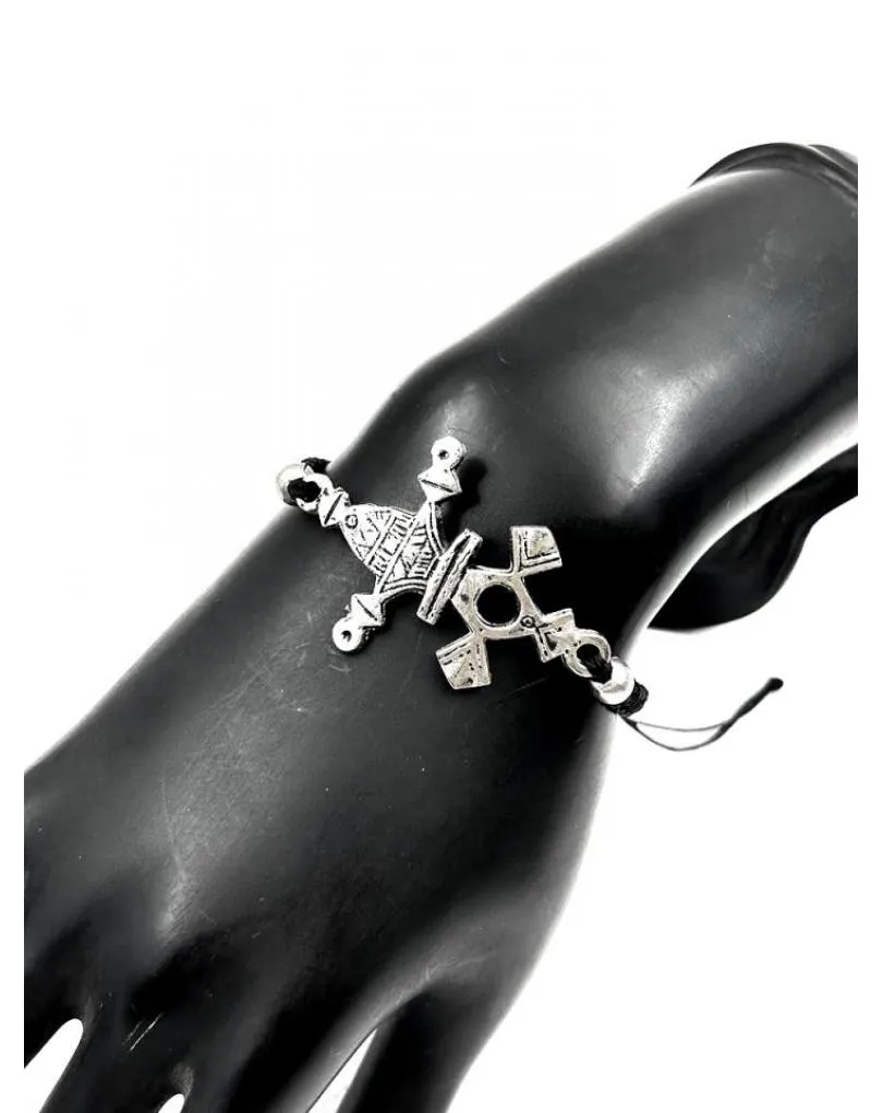 PULSERAS DE HOMBRE CON CRUZ TUAREG EN PLATEADO