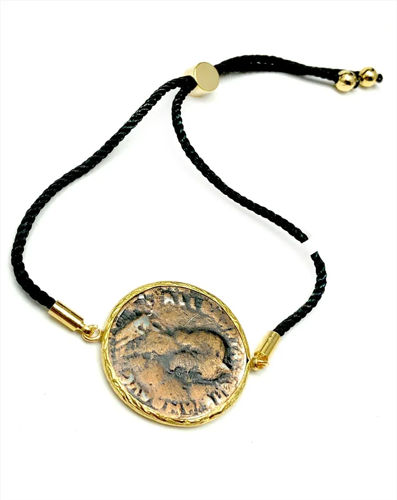 PULSERAS DE MONEDAS ANTIGUAS CON BAÑO DE ORO