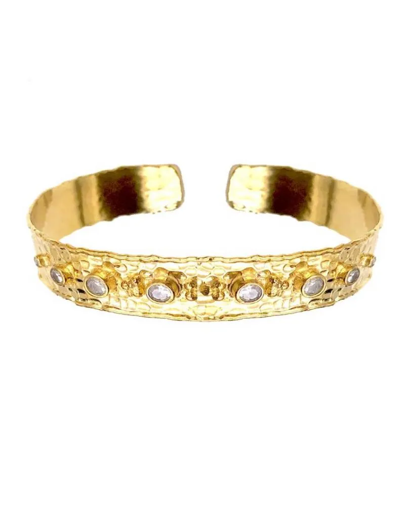 PULSERAS DORADAS CON PEDRERIA BLANCA PERFECTA PARA BODAS