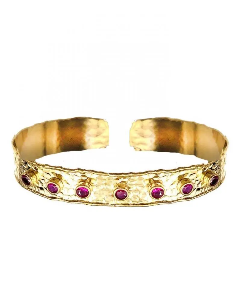 PULSERAS DORADAS CON PEDRERIA FUCSIA PERFECTA PARA BODAS