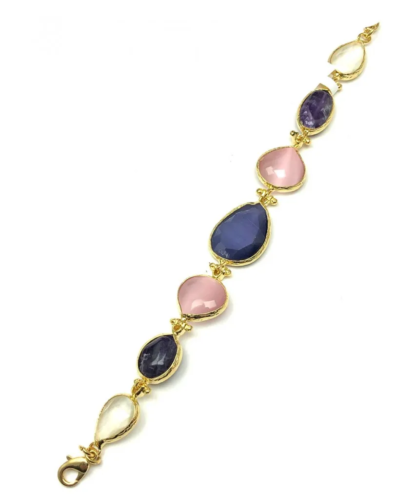 PULSERAS MORADAS DE PIEDRAS PARA BODAS Y CEREMONIAS