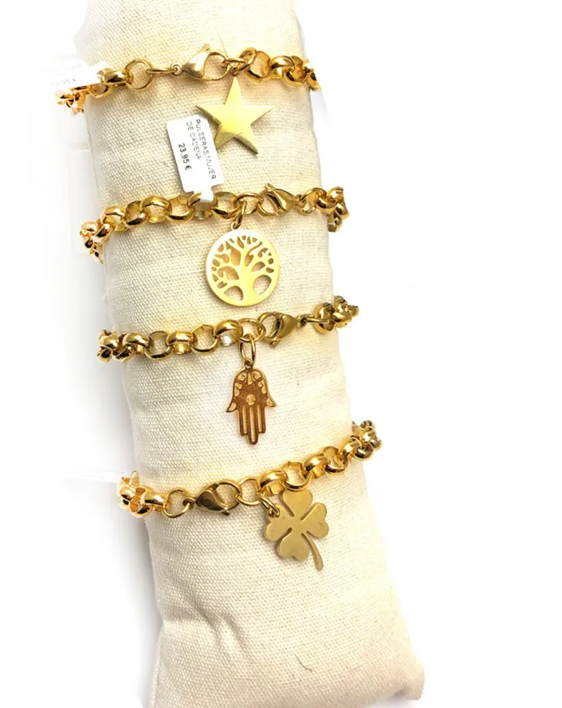 PULSERAS MUJER DE CADENA DORADA CHARM DE ESTRELLA