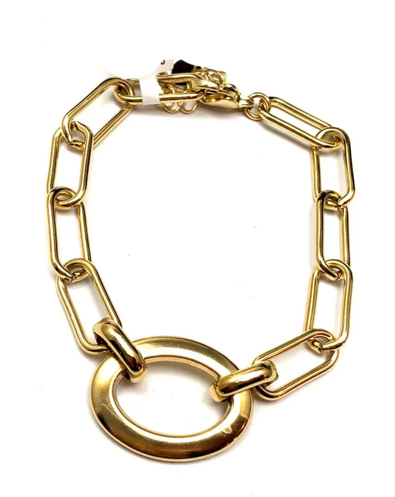 PULSERAS MUJER DE CADENA EN ACERO CHAPADO ORO
