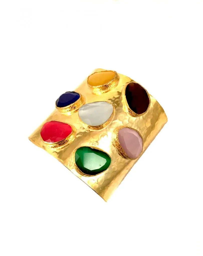 PULSERAS ORIGINALES CON PIEDRAS NATURALES MULTICOLOR  PARA MUJER