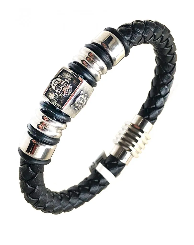 PULSERAS PARA HOMBRE DECORADAS CON CABEZA DE BUDA