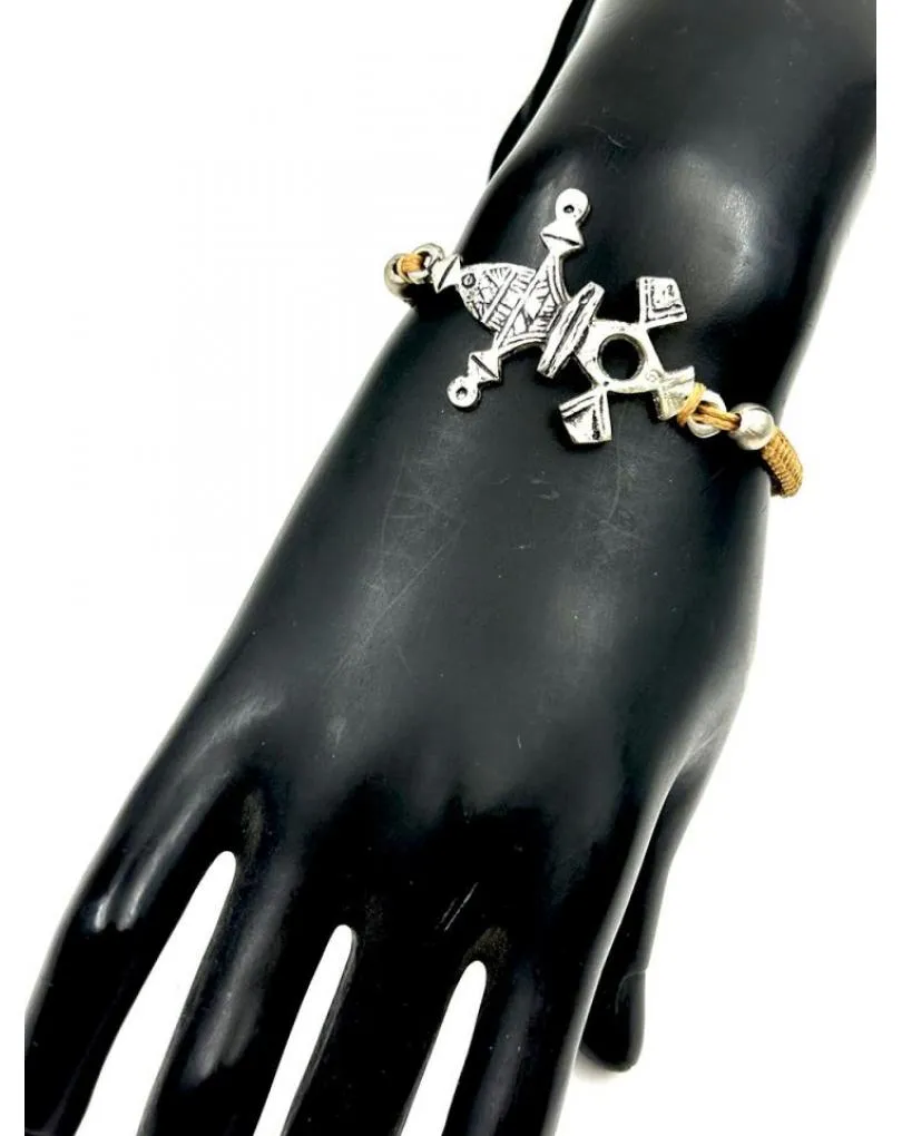 PULSERAS PARA HOMBRE PLATEADAS DE CRUZ TUAREG PLATEADA