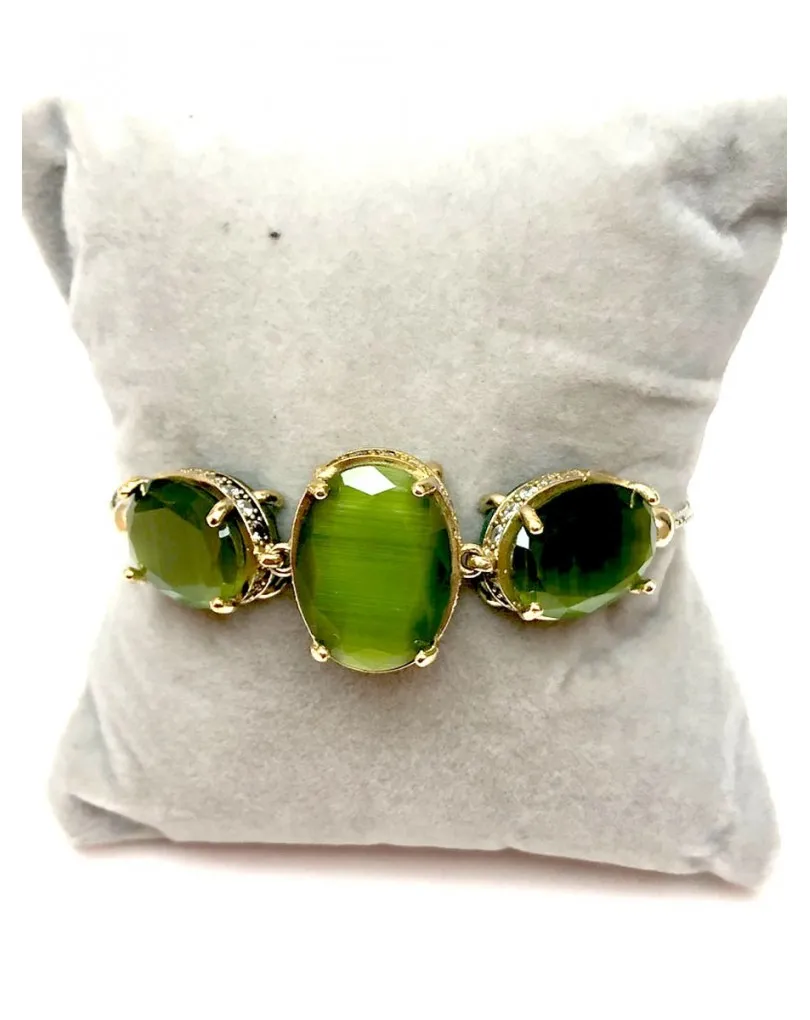 PULSERAS REVERSIBLES DE PIEDRAS NATURALES VERDE Y MORADO