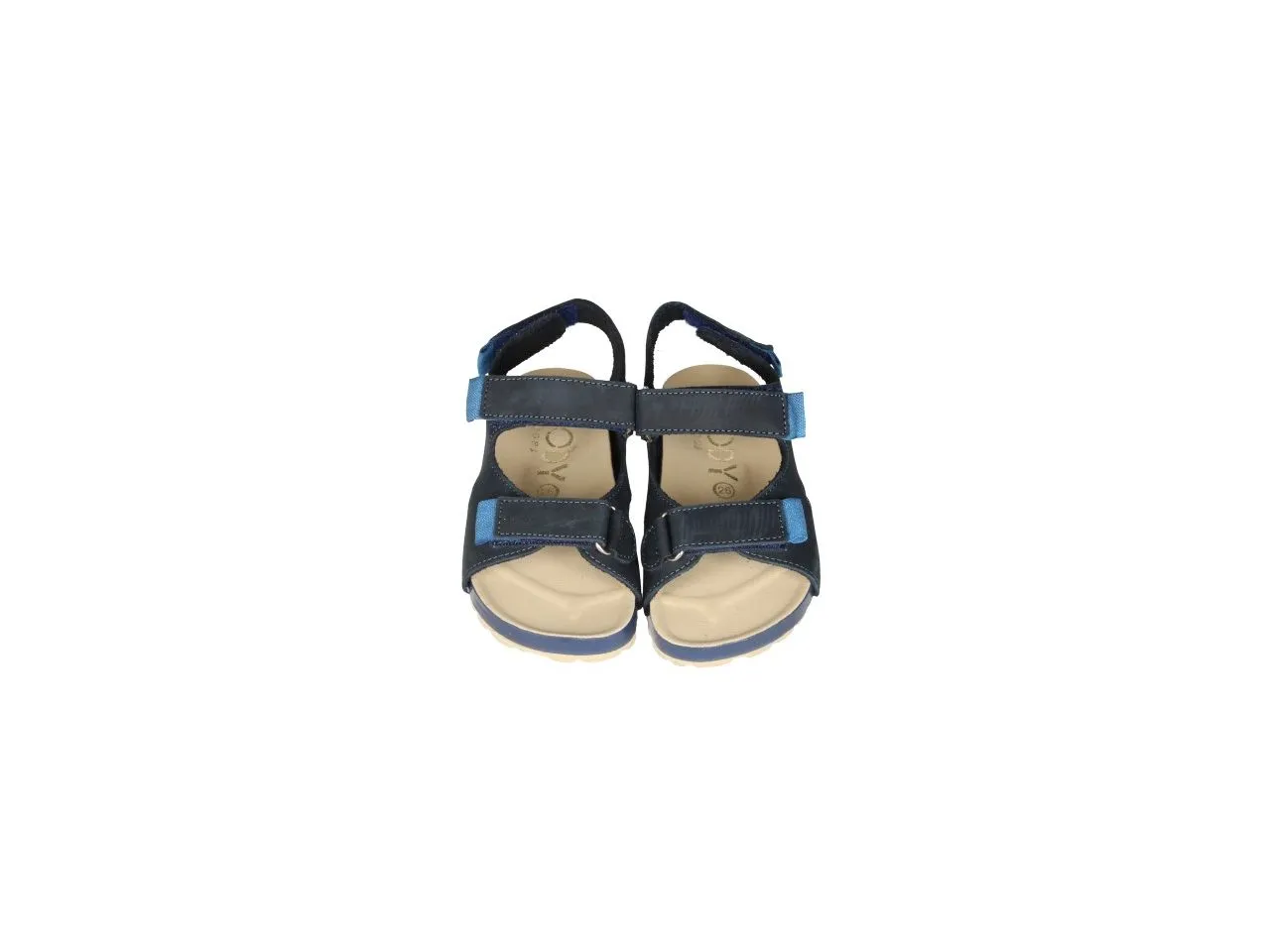 Sandalia Bio Velcro Azul Tres Tiras