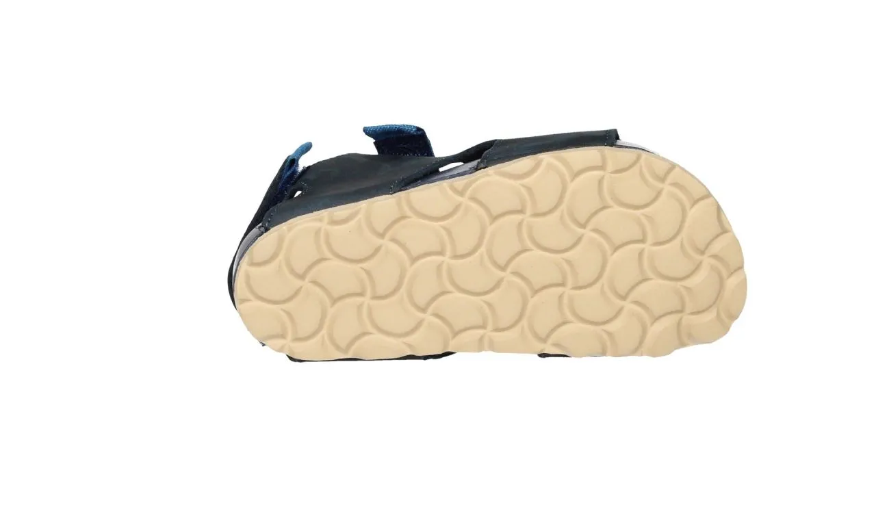 Sandalia Bio Velcro Azul Tres Tiras
