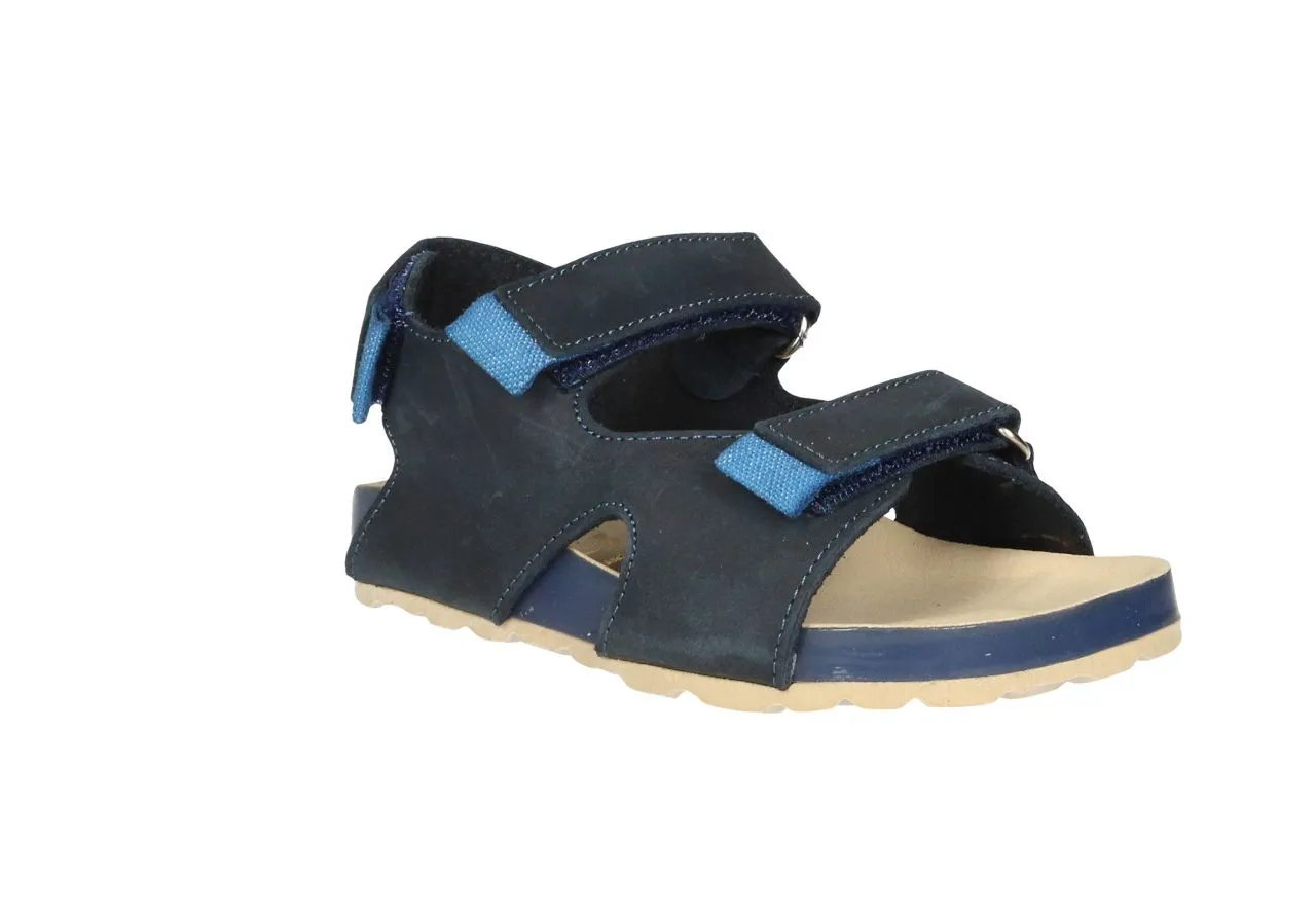 Sandalia Bio Velcro Azul Tres Tiras
