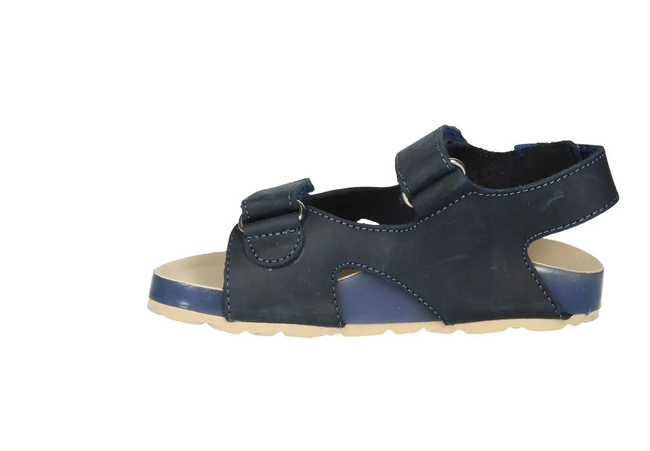 Sandalia Bio Velcro Azul Tres Tiras