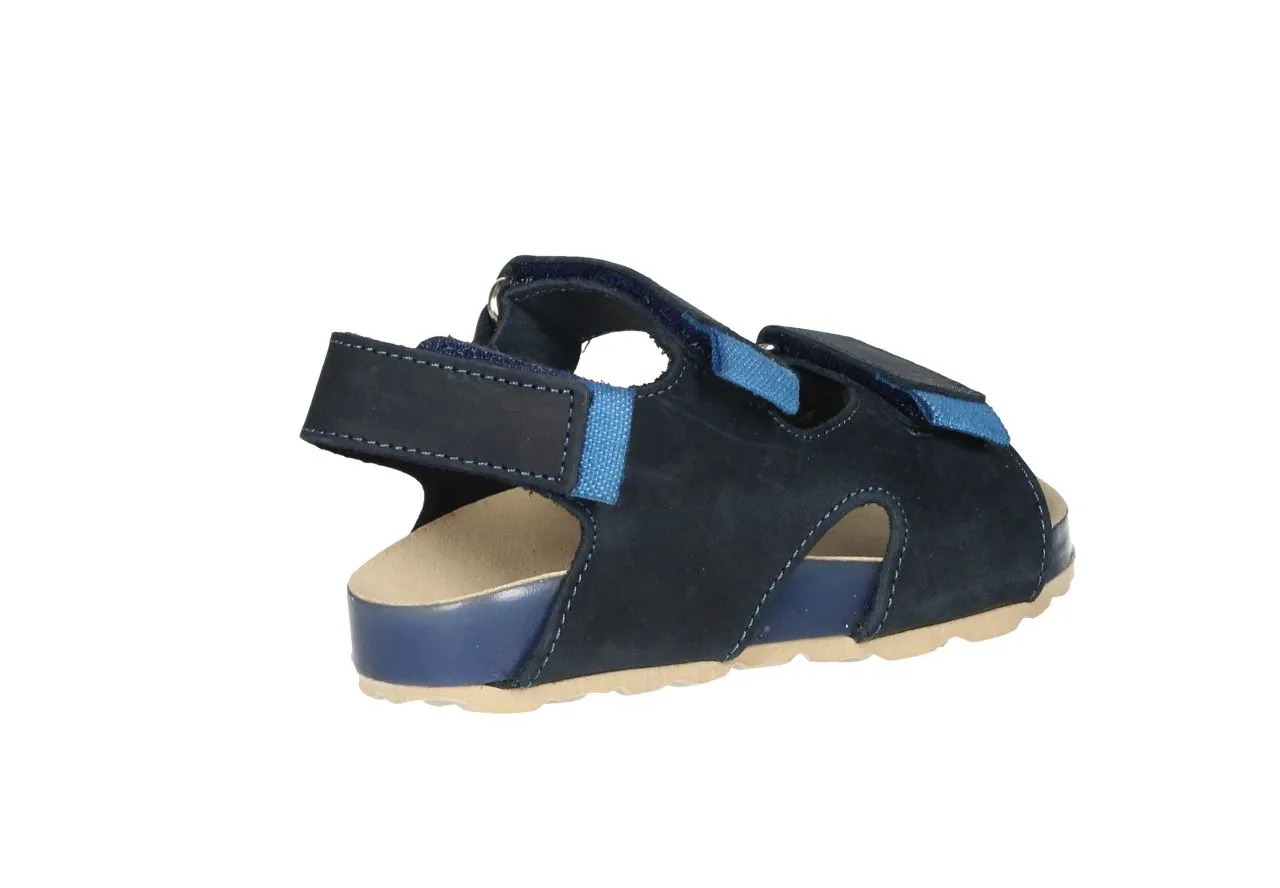 Sandalia Bio Velcro Azul Tres Tiras