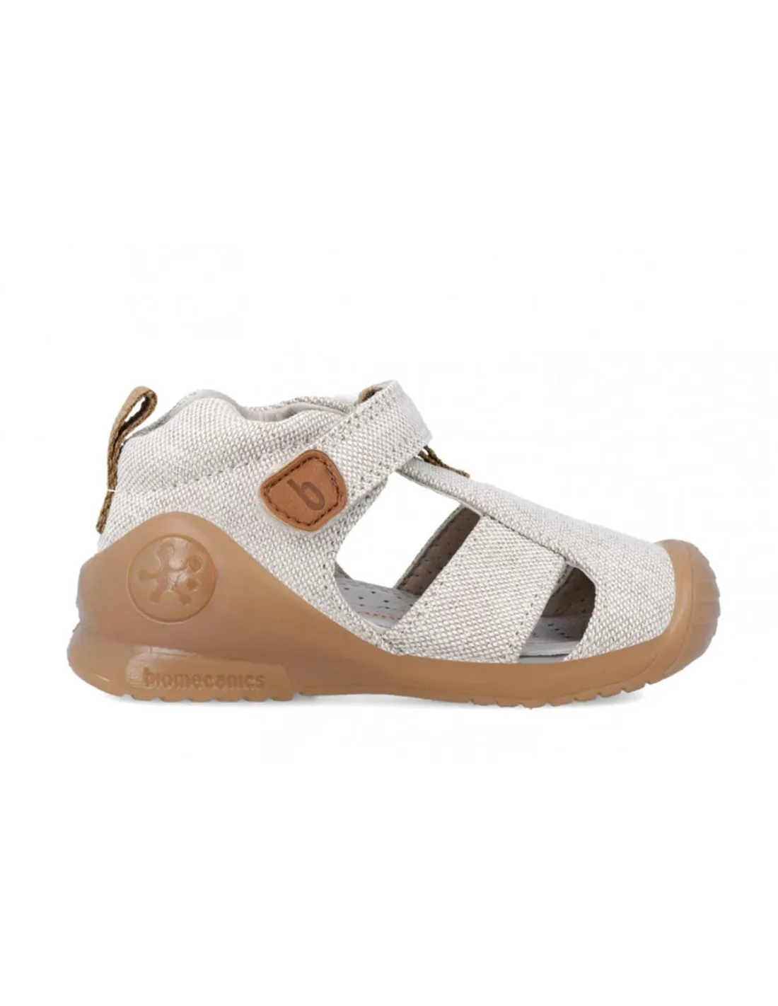 SANDALIA CANGREJERA TELA NIÑO BIOMECANICS 242188 BEIGE