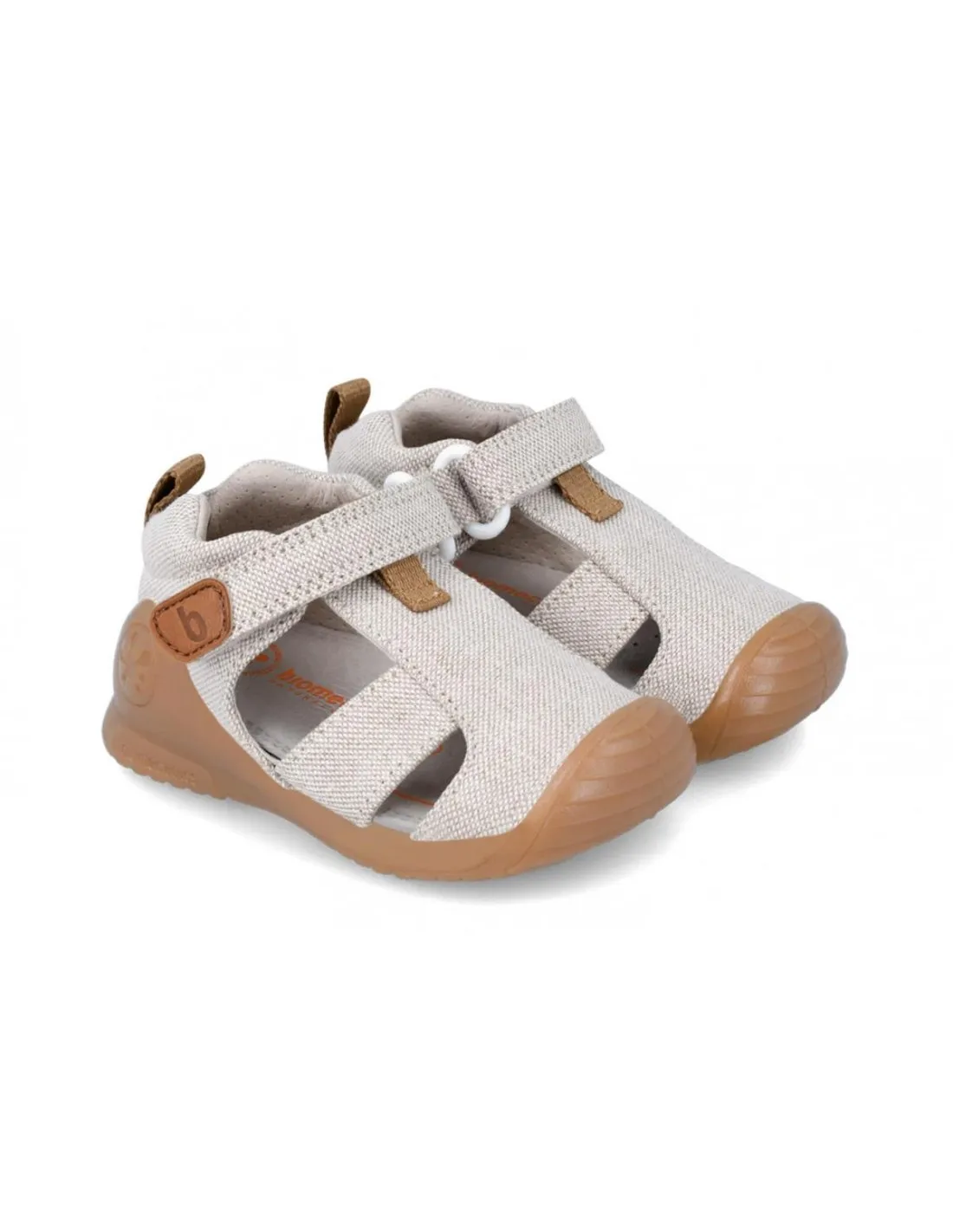 SANDALIA CANGREJERA TELA NIÑO BIOMECANICS 242188 BEIGE