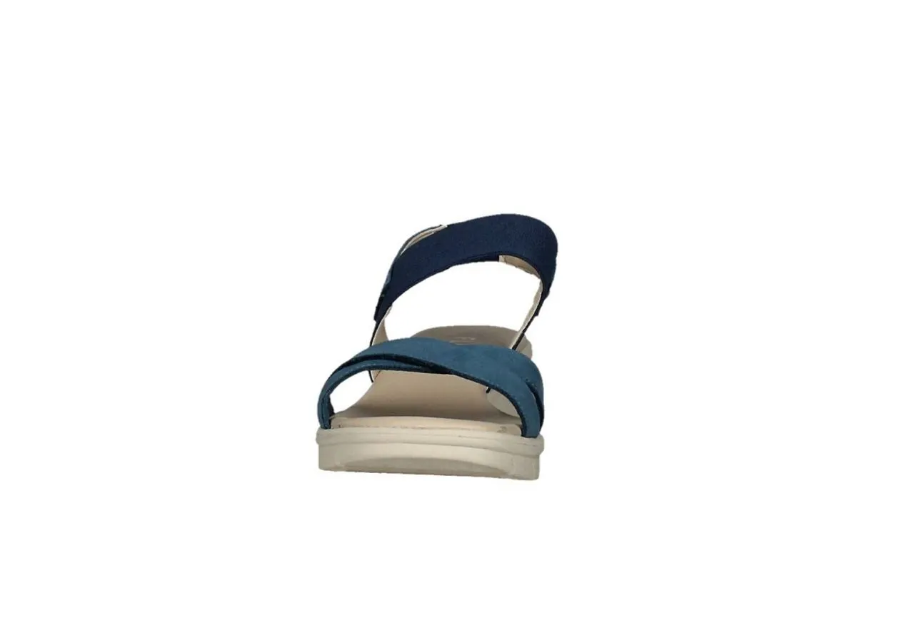 Sandalia Cruzada Nobuck Azul Empeine Elastico