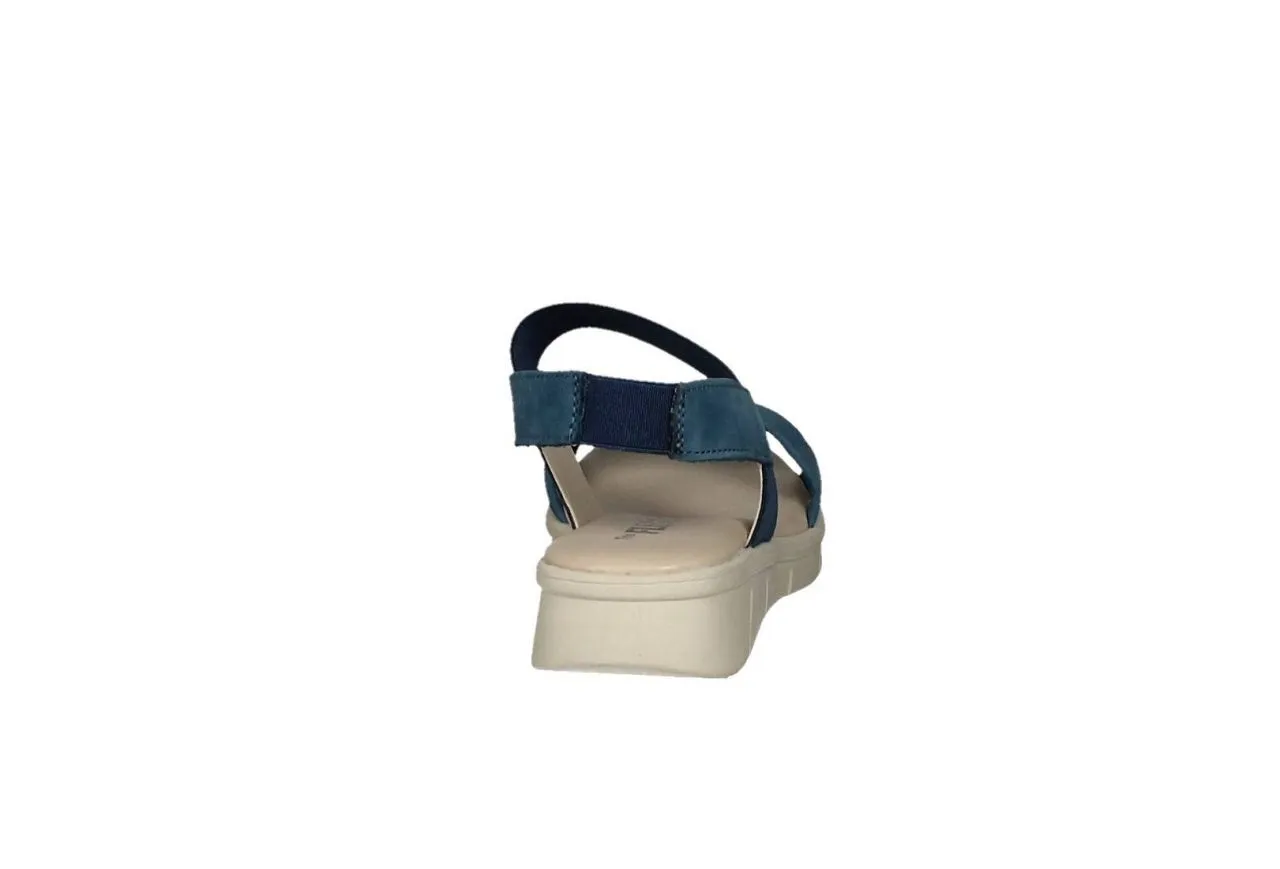 Sandalia Cruzada Nobuck Azul Empeine Elastico