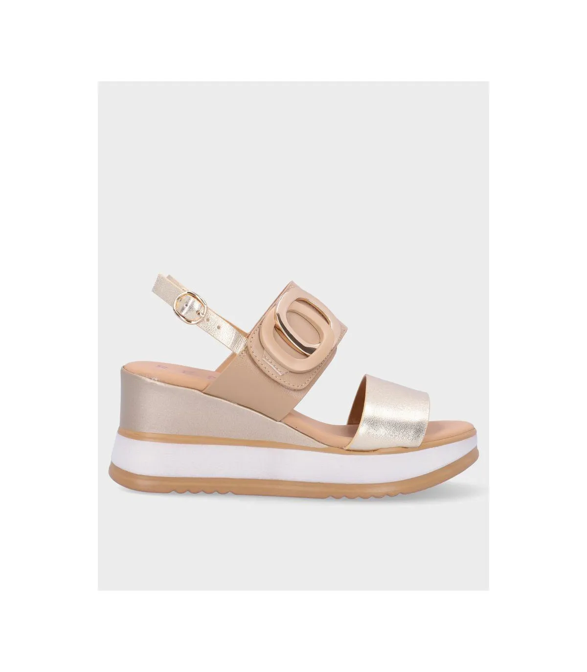 SANDALIA CUÑA LA REPO 21214 PLATINOBEIGE