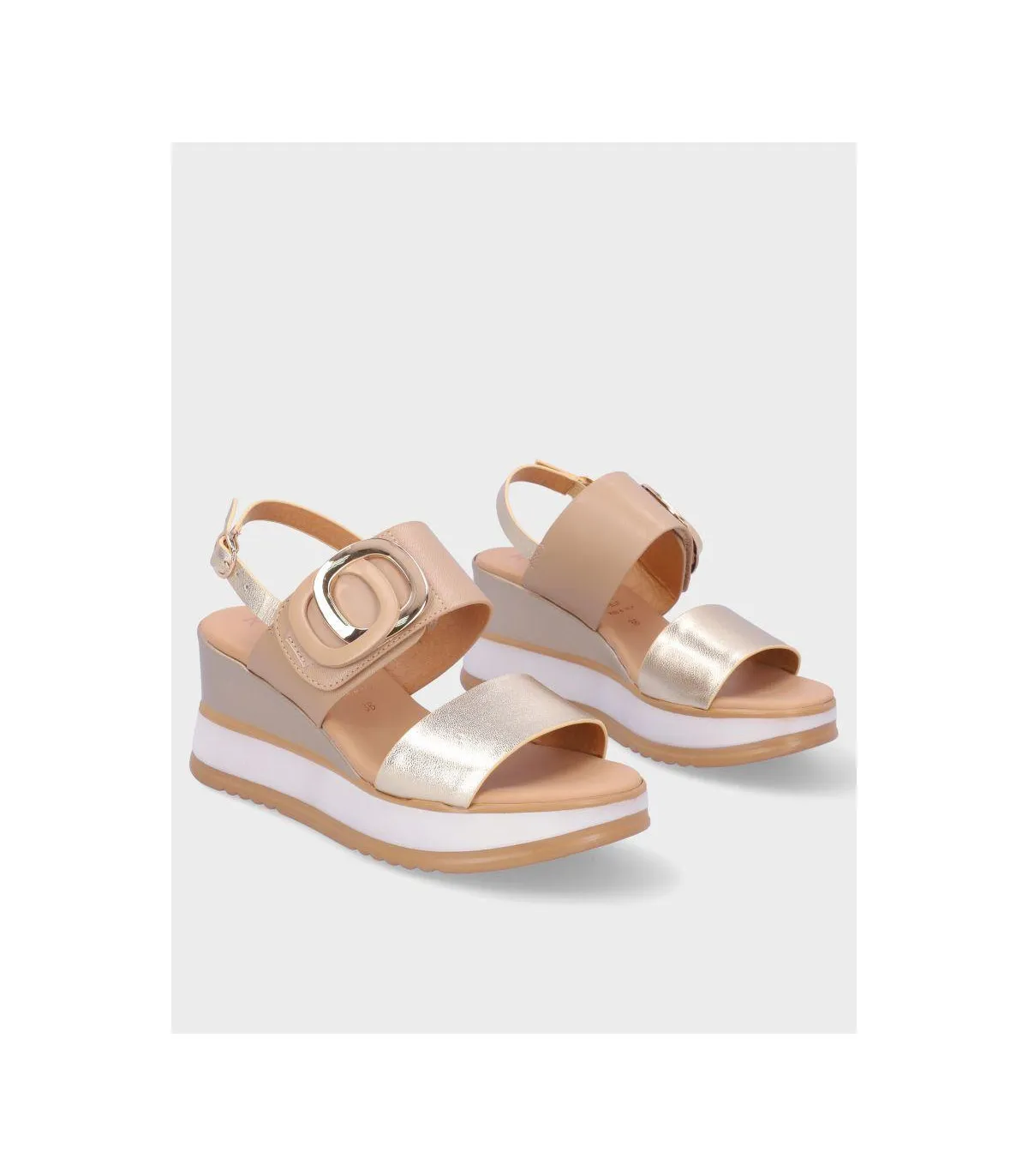 SANDALIA CUÑA LA REPO 21214 PLATINOBEIGE