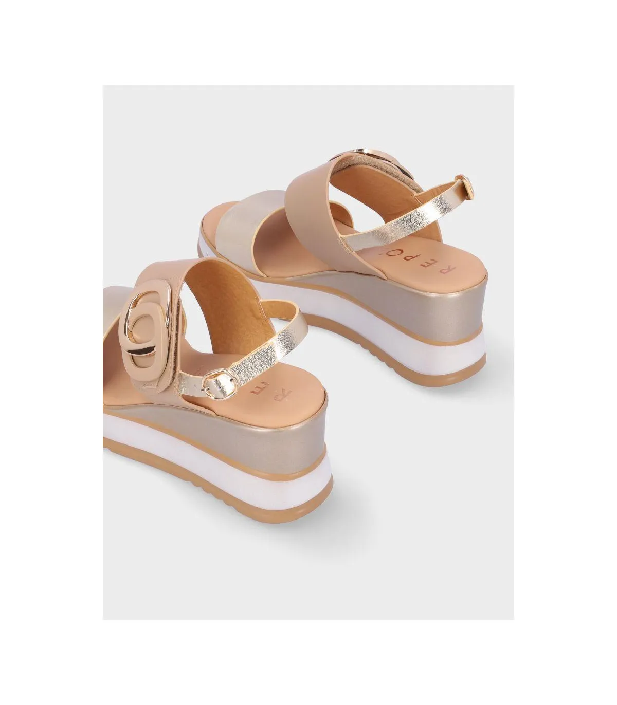 SANDALIA CUÑA LA REPO 21214 PLATINOBEIGE