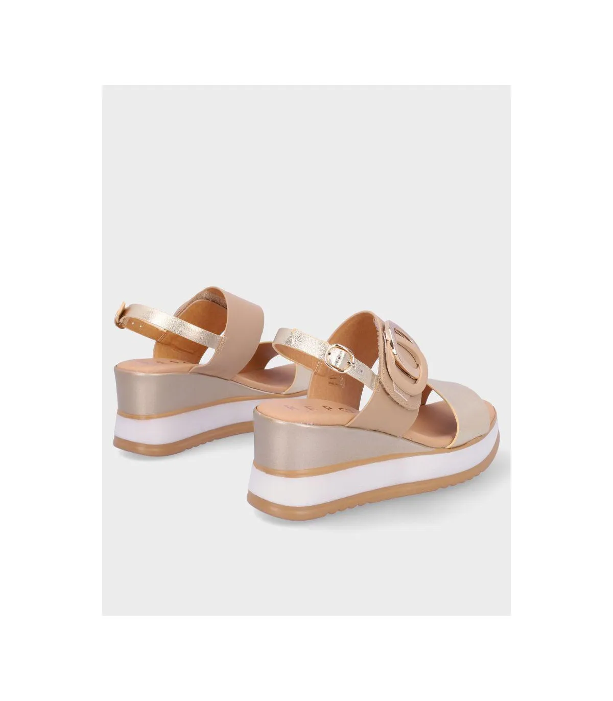 SANDALIA CUÑA LA REPO 21214 PLATINOBEIGE