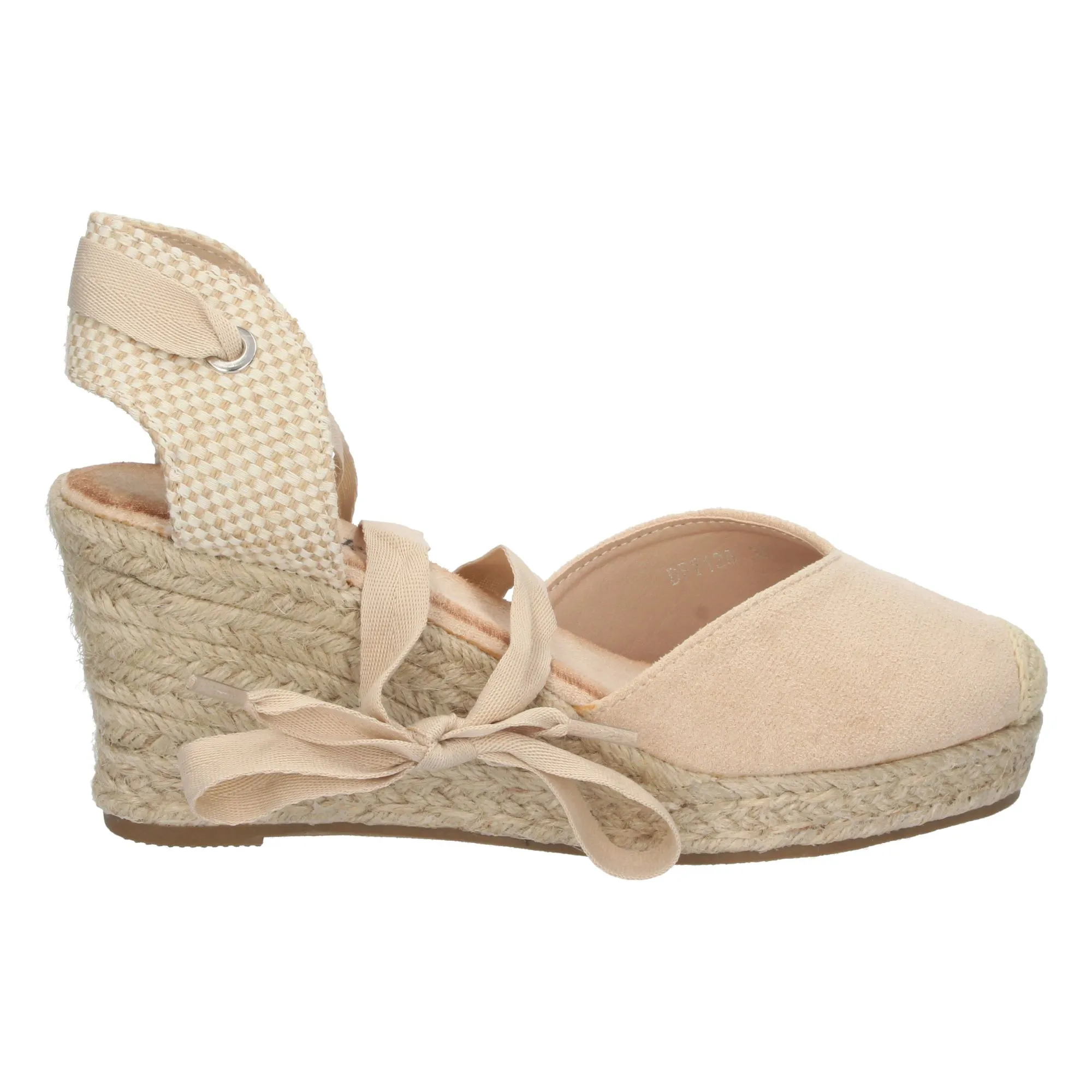 Sandalia cuña media yute mujer color beige