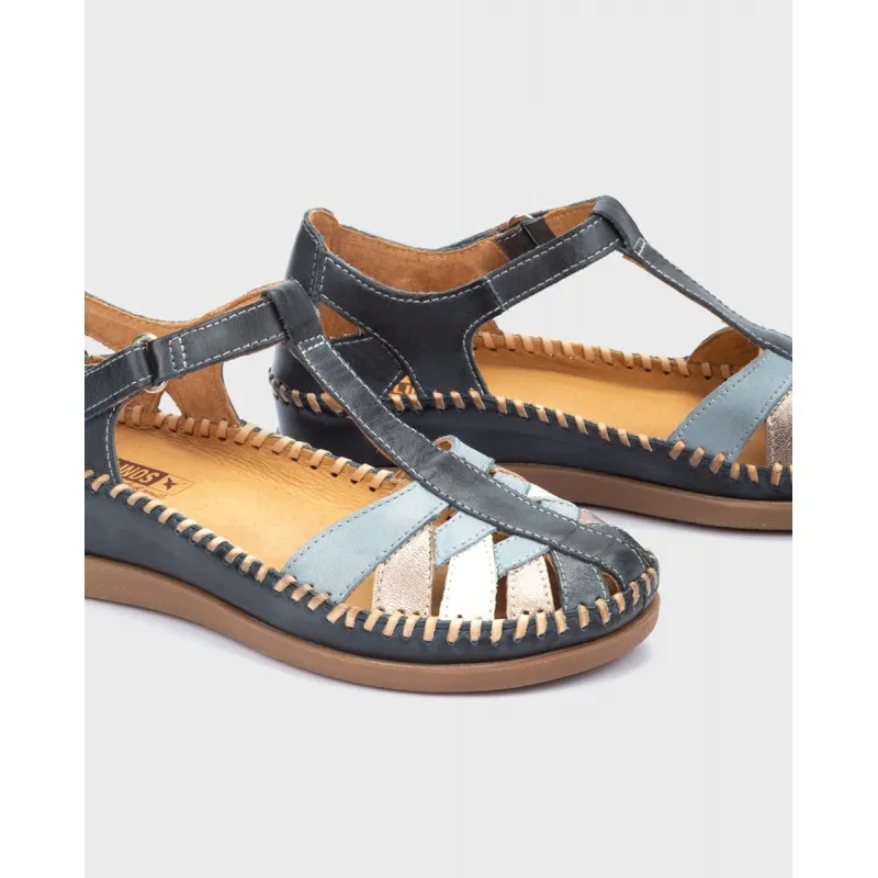 Sandalia cuña Pikolinos CADAQUES W8K azul