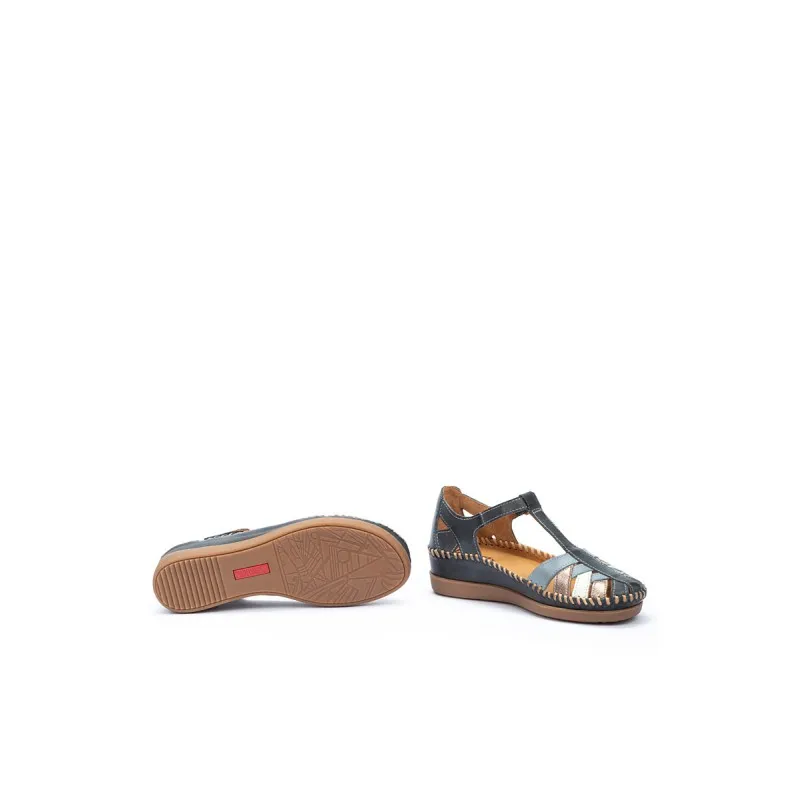 Sandalia cuña Pikolinos CADAQUES W8K azul