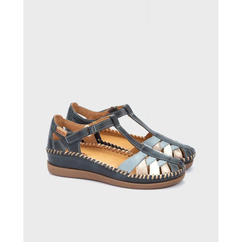 Sandalia cuña Pikolinos CADAQUES W8K azul