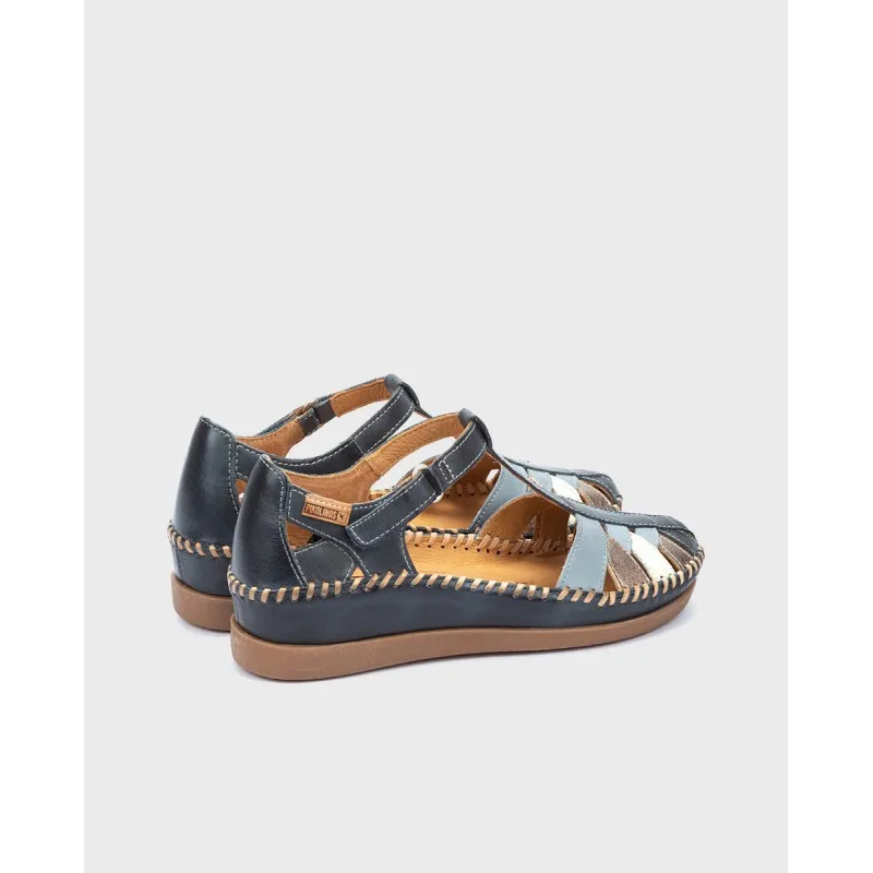 Sandalia cuña Pikolinos CADAQUES W8K azul