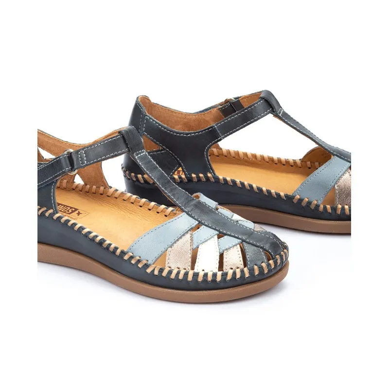 Sandalia cuña Pikolinos CADAQUES W8K azul