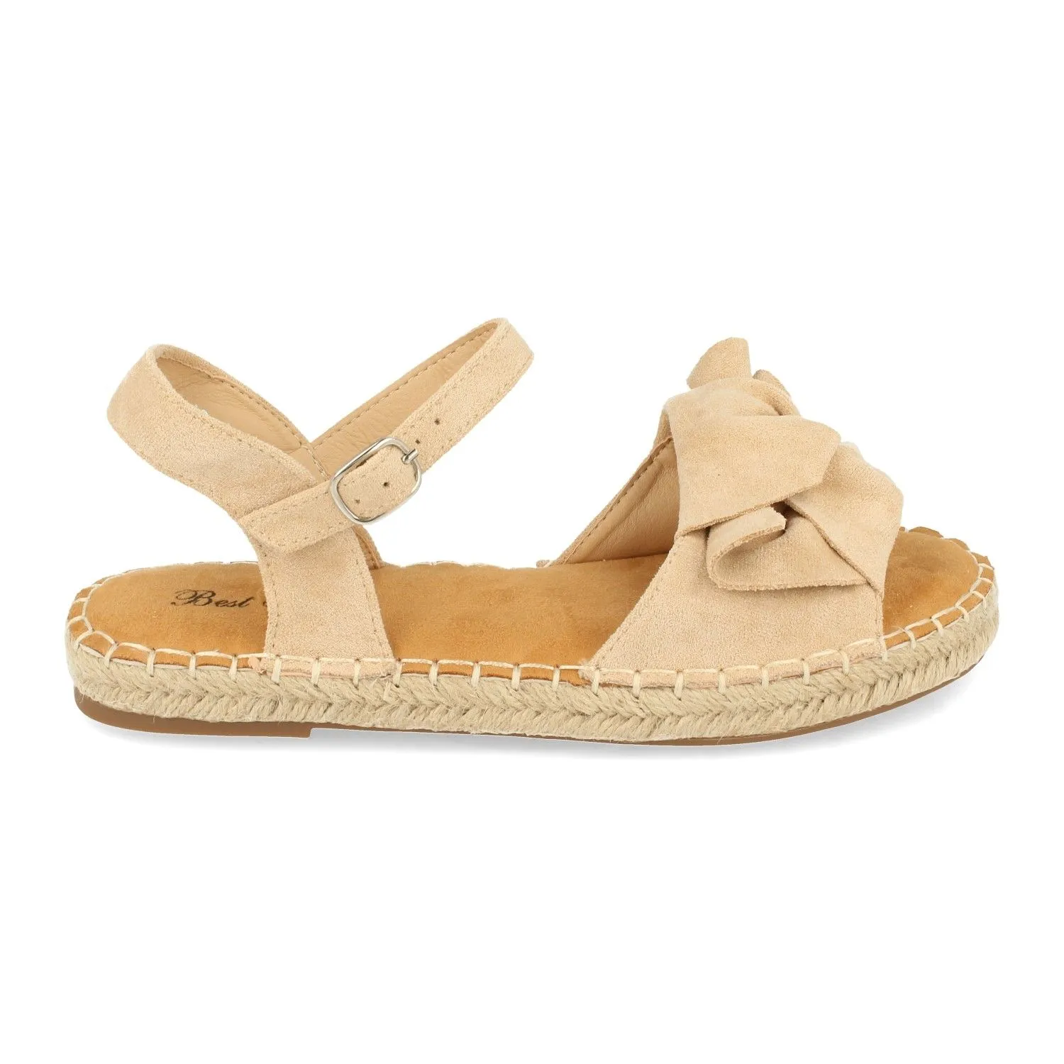 Sandalia de yute con lazo color beige