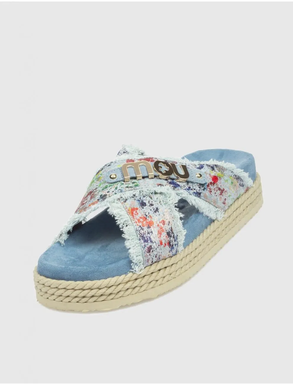 SANDALIA MOU CRISSCROSS ROPE AZUL