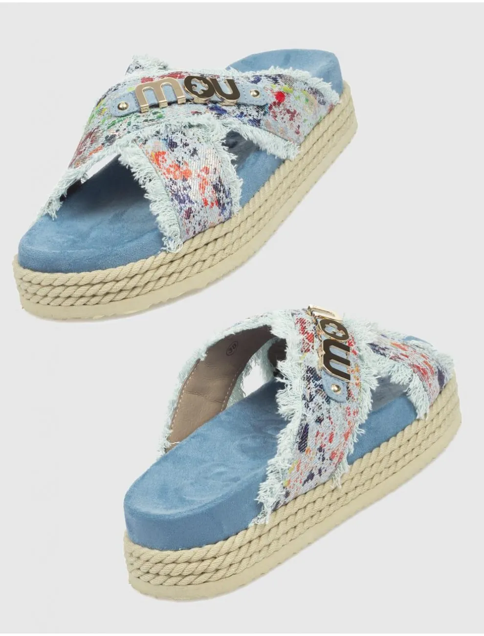 SANDALIA MOU CRISSCROSS ROPE AZUL