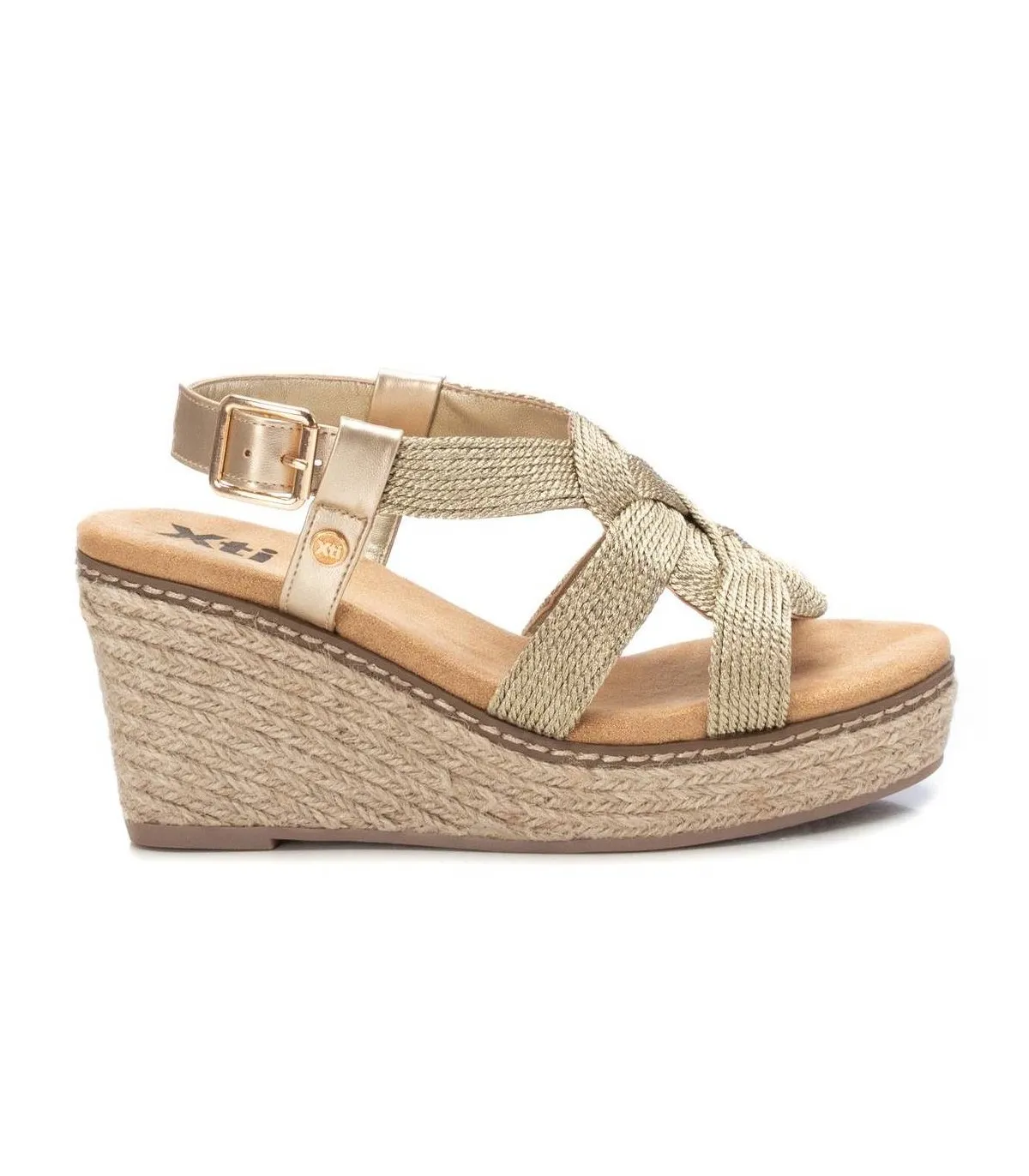 Sandalia para mujer en color oro