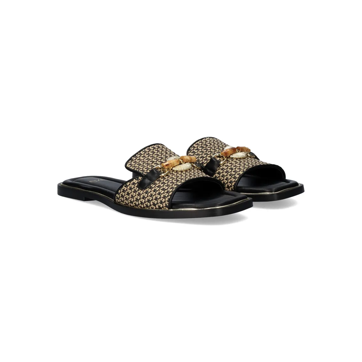 SANDALIA PLANA EXÉ DORETA419 BLACK BEIGE