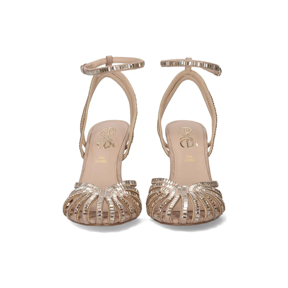 SANDALIA TACÓN EXÉ REBECA307 STRASS BEIGE
