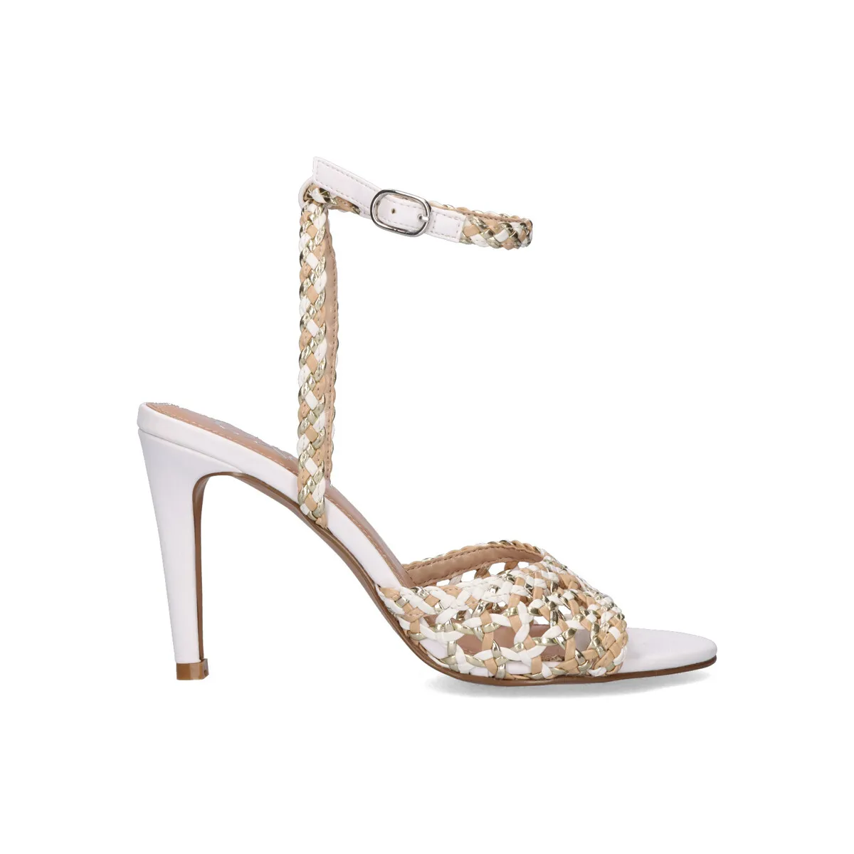 SANDALIA TACÓN EXÉ REBECA447 WHITE BEIGE