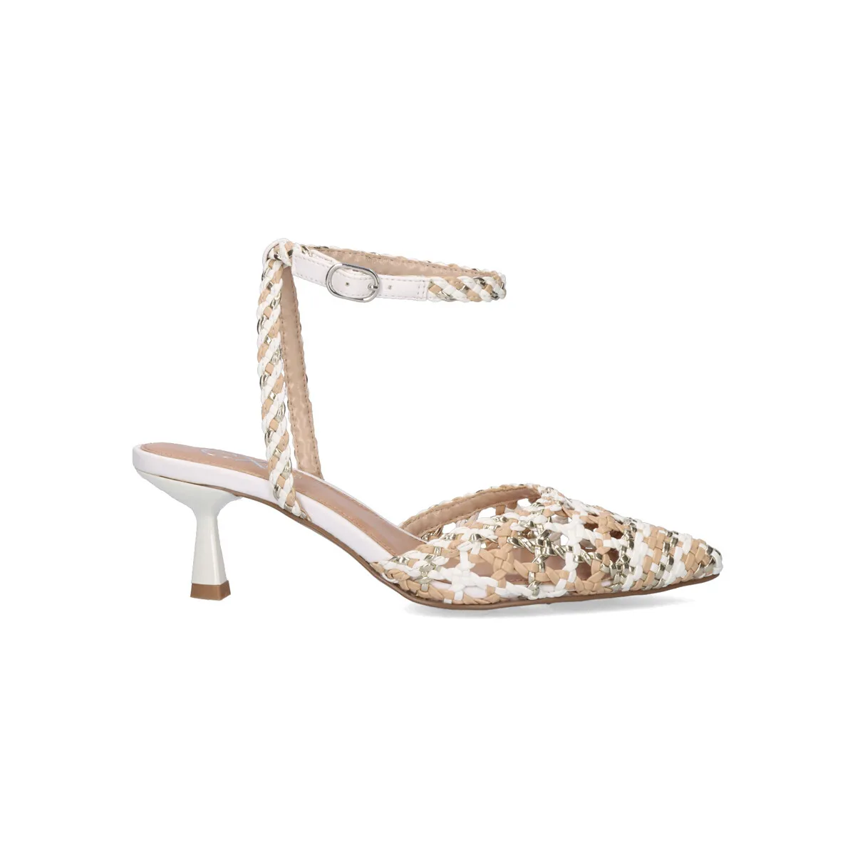 SANDALIA TACÓN EXÉ SELENA802 BEIGE WHITE