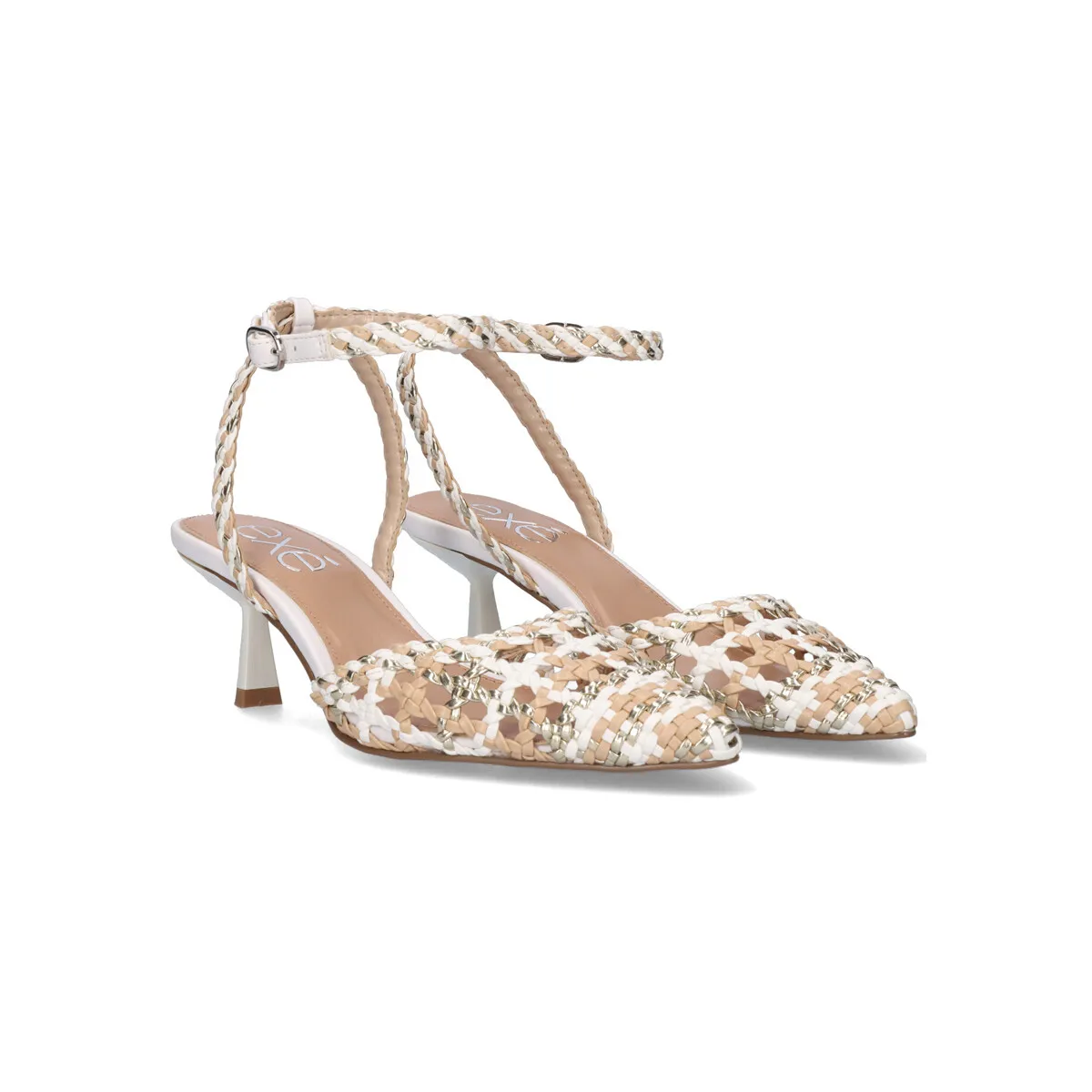 SANDALIA TACÓN EXÉ SELENA802 BEIGE WHITE