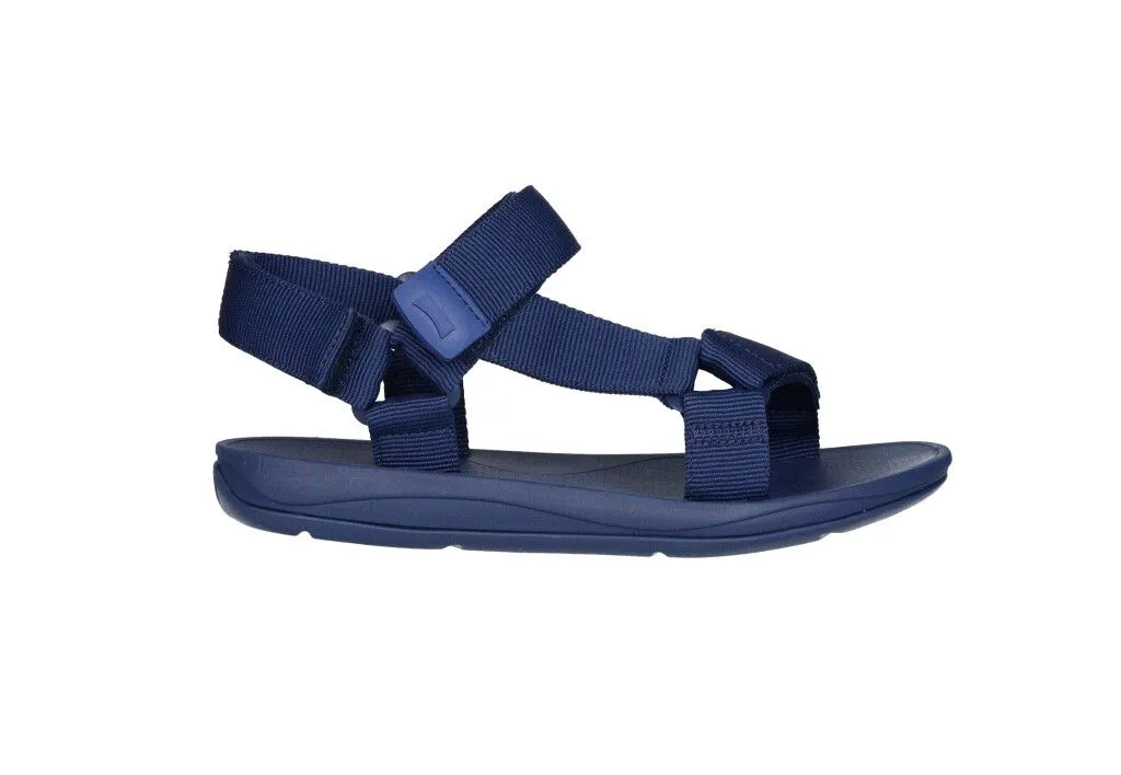 Sandalia Textil Azul Velcro 3 Tiras